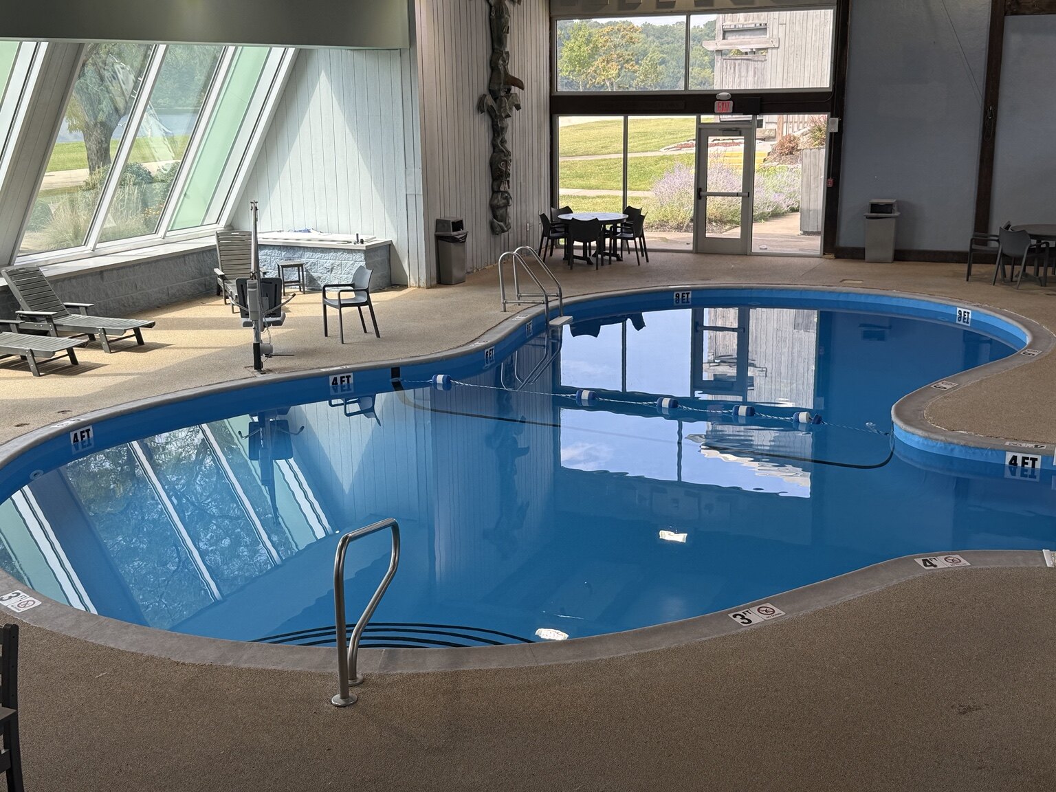 Completed indoor lodge pool with reinforced PVC membrane