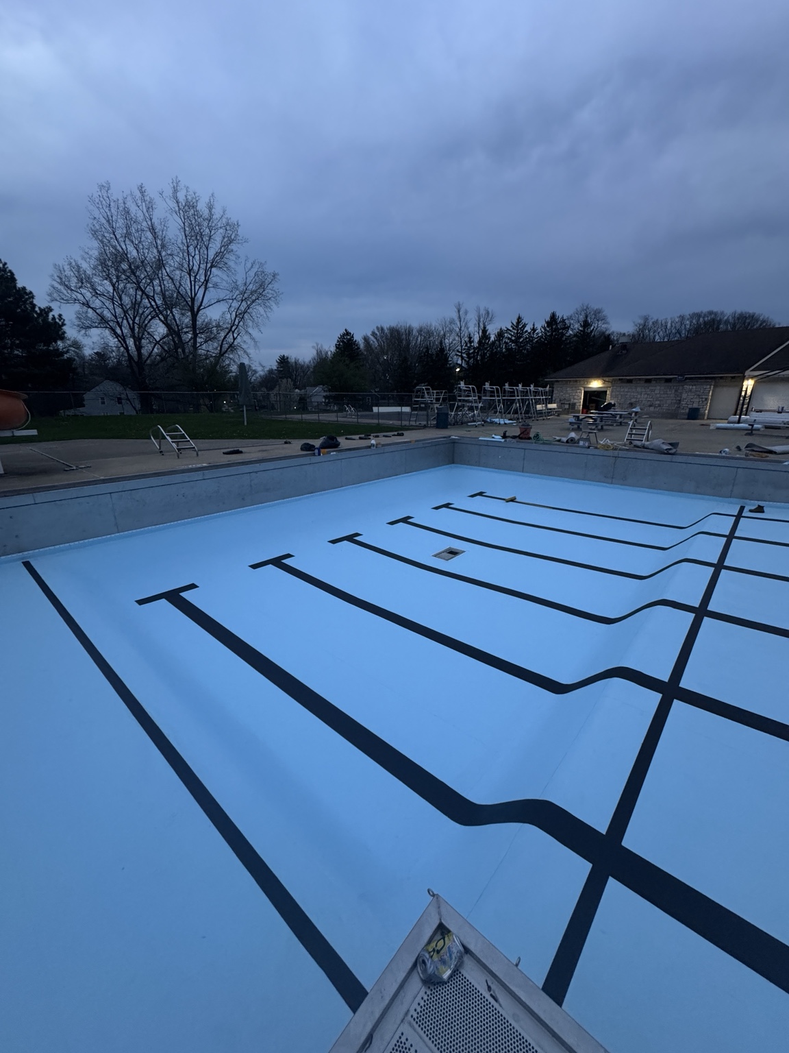 Field-welded competition lanes and targets at Euclid Park Pool