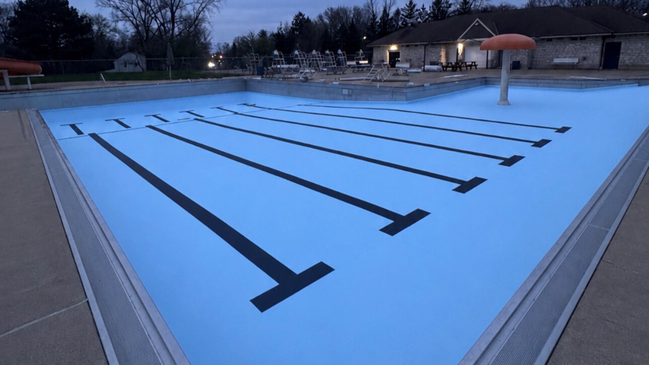 Euclid Park Pool after PVC membrane installation