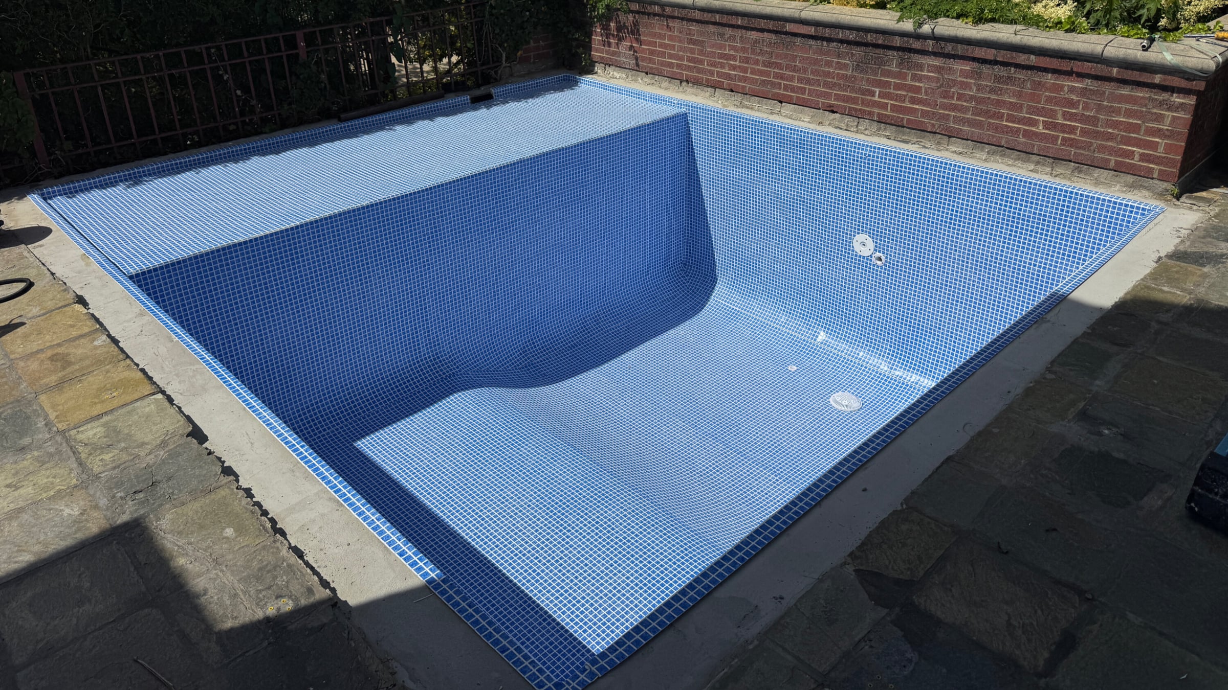 Wide completed angle of the Chicago residential pool
