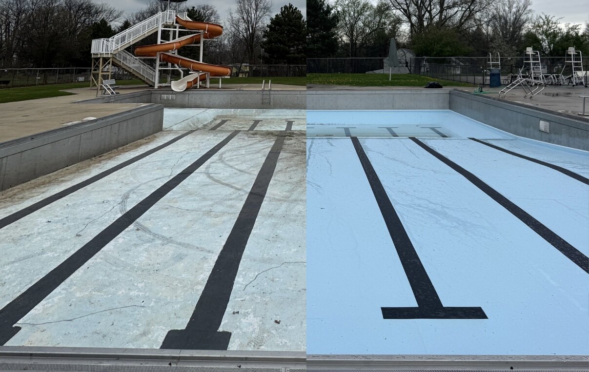 Before and after transformation of a municipal competition pool by Ferguson Aquatics
