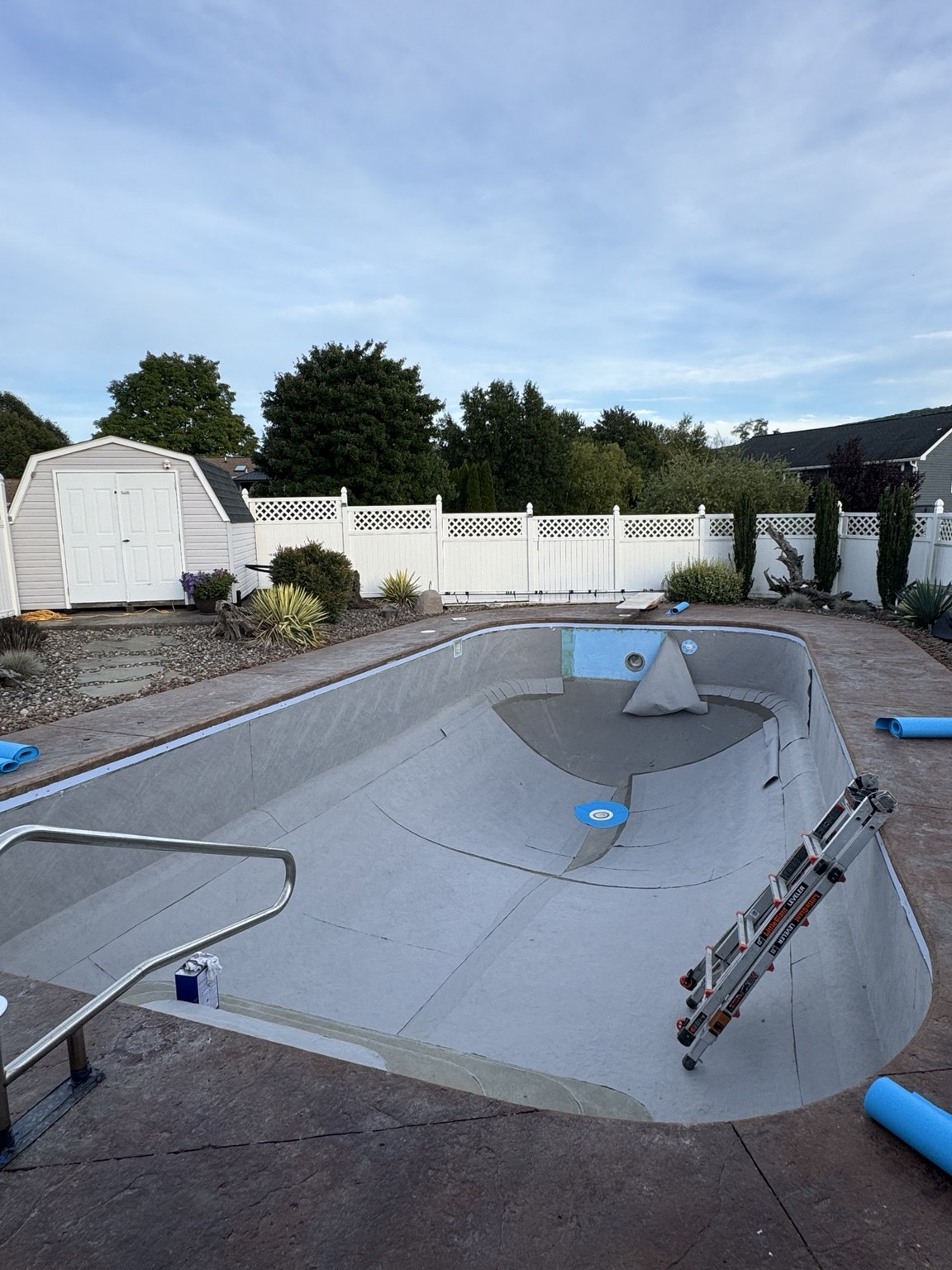 Millersburg residential pool during felt protection installation