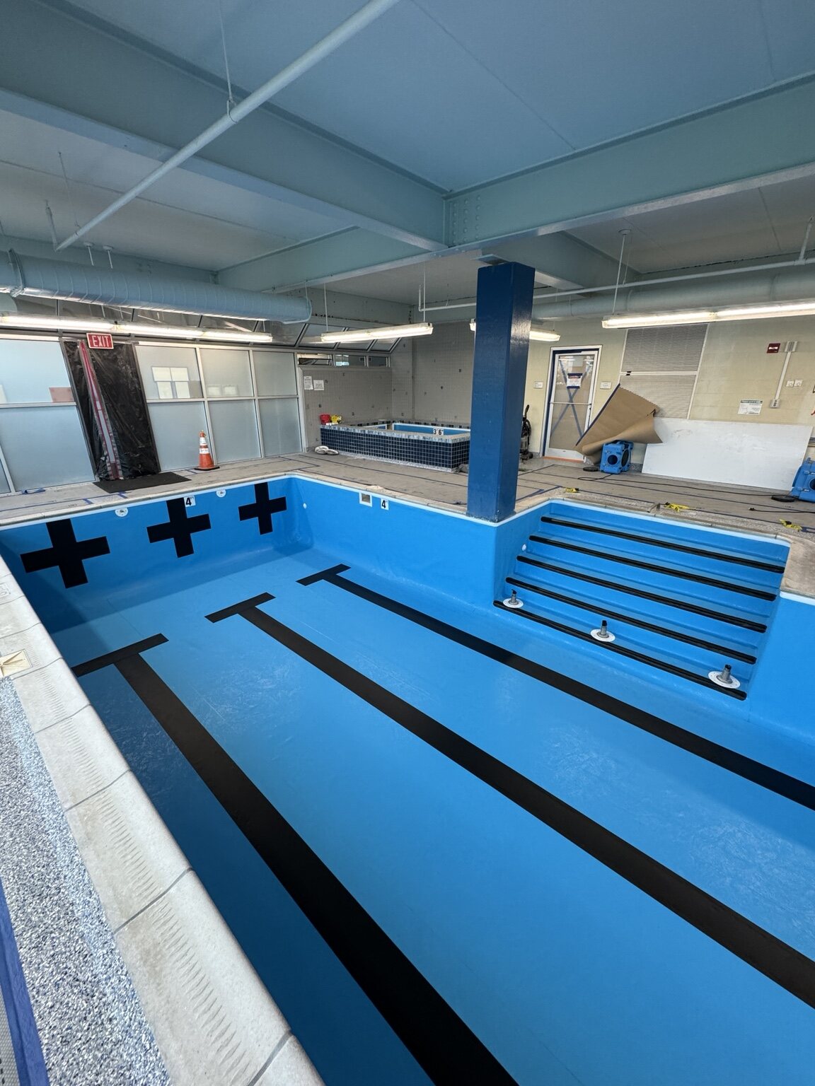 Completed accessibility stairs, lanes and targets at Siskin Rehabilitation Hospital