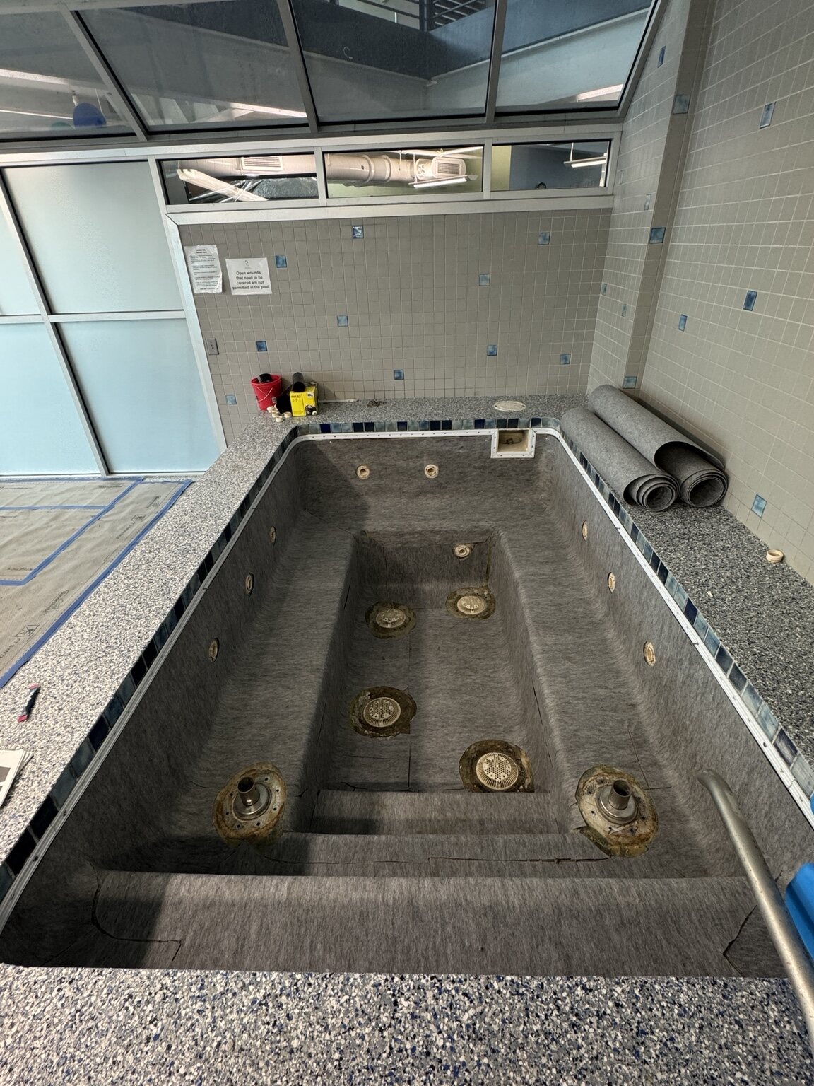 Geotextile installed inside the Siskin therapy basin